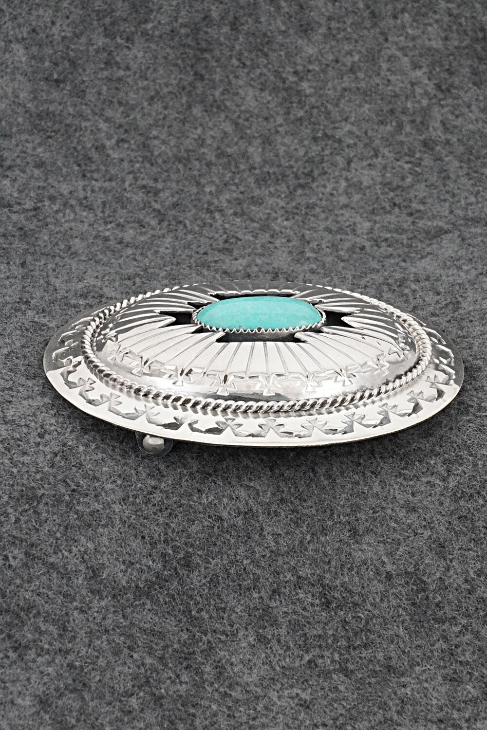 Turquoise & Sterling Silver Belt Buckle - Wilbert Muskett Sr.