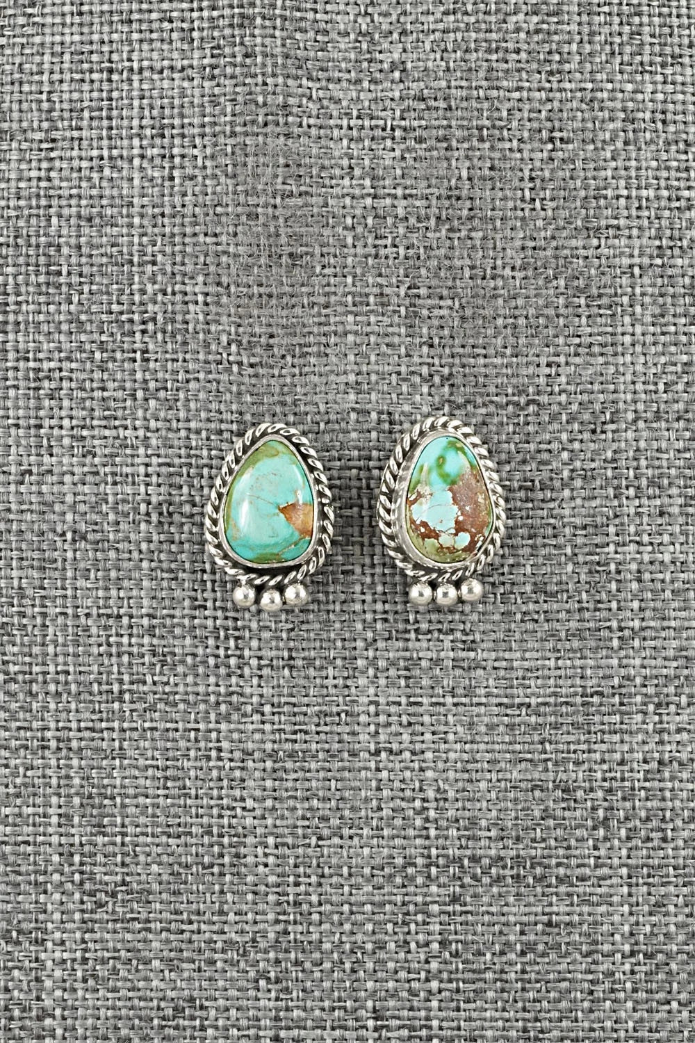 Turquoise & Sterling Silver Earrings - Eugene Gruber