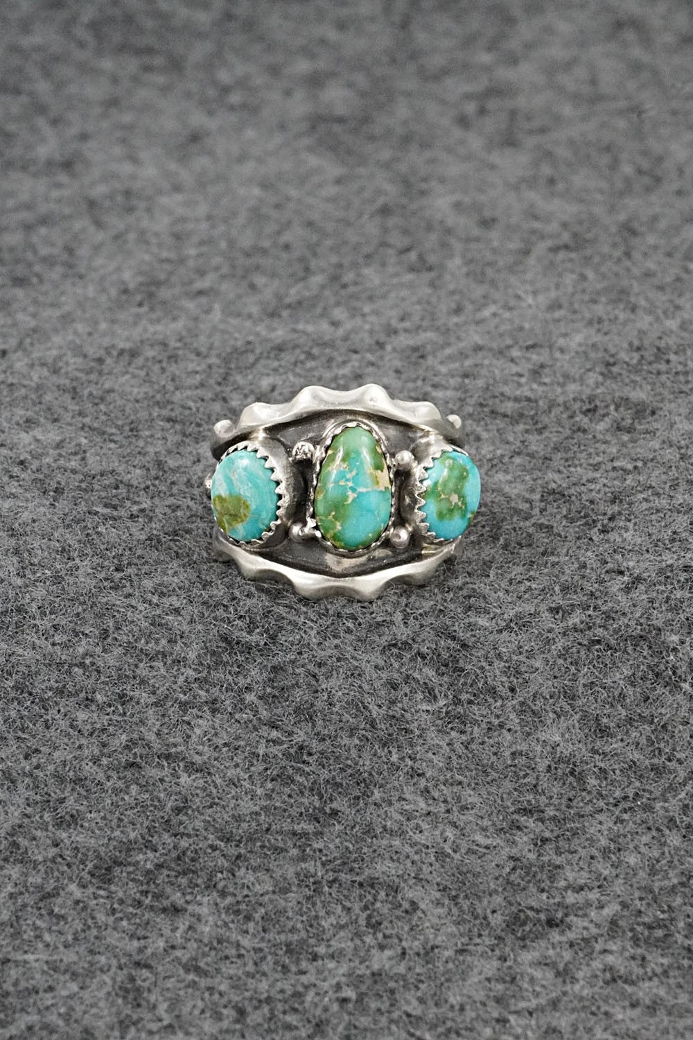 Turquoise & Sterling Silver Ring - Genevieve Francisco - Size 9