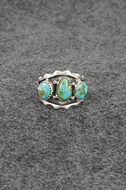 Turquoise & Sterling Silver Ring - Genevieve Francisco - Size 9