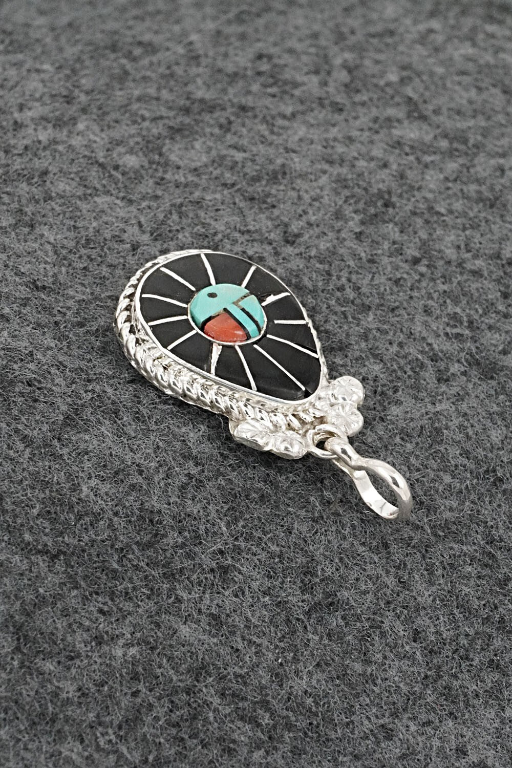 Multi-Stone & Sterling Silver Inlay Pendant - Ola Eriacho