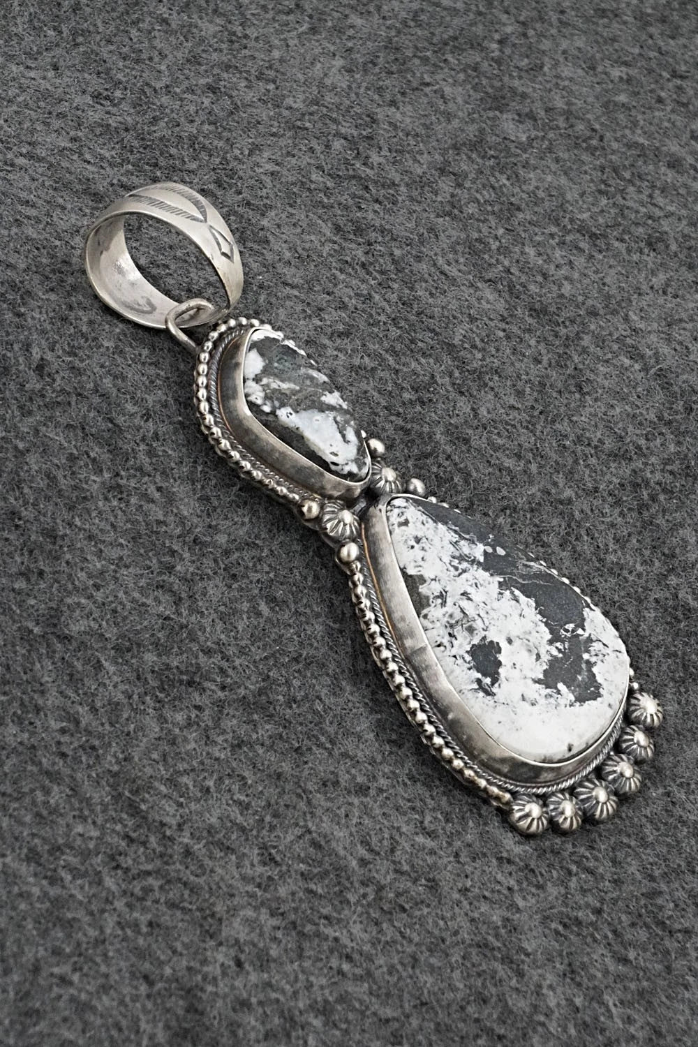 White Buffalo & Sterling Silver Pendant - Kathleen Livingston