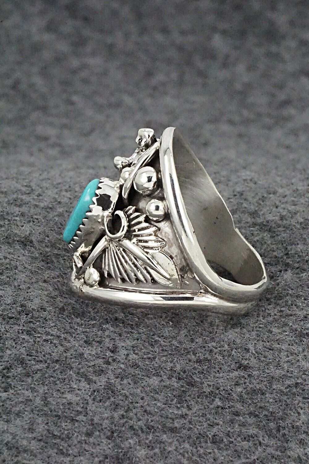 Turquoise & Sterling Silver Ring - Jeannette Saunders - Size 11.5