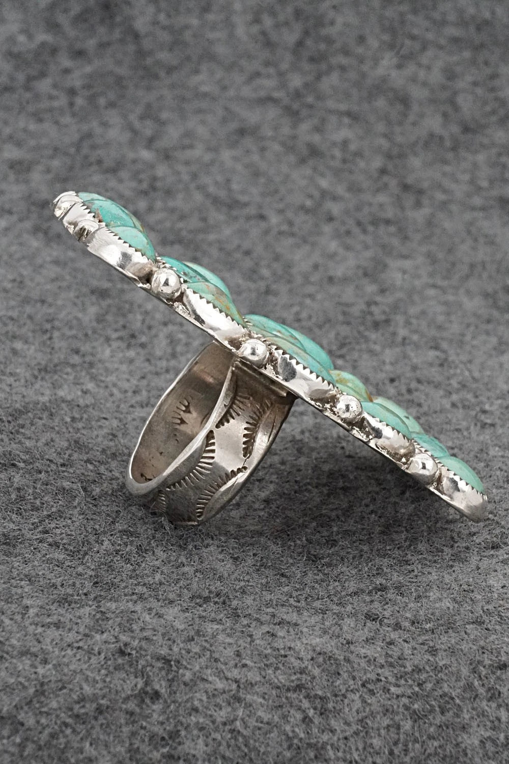 Turquoise & Sterling Silver Ring - Priscilla Reeder - Size 10