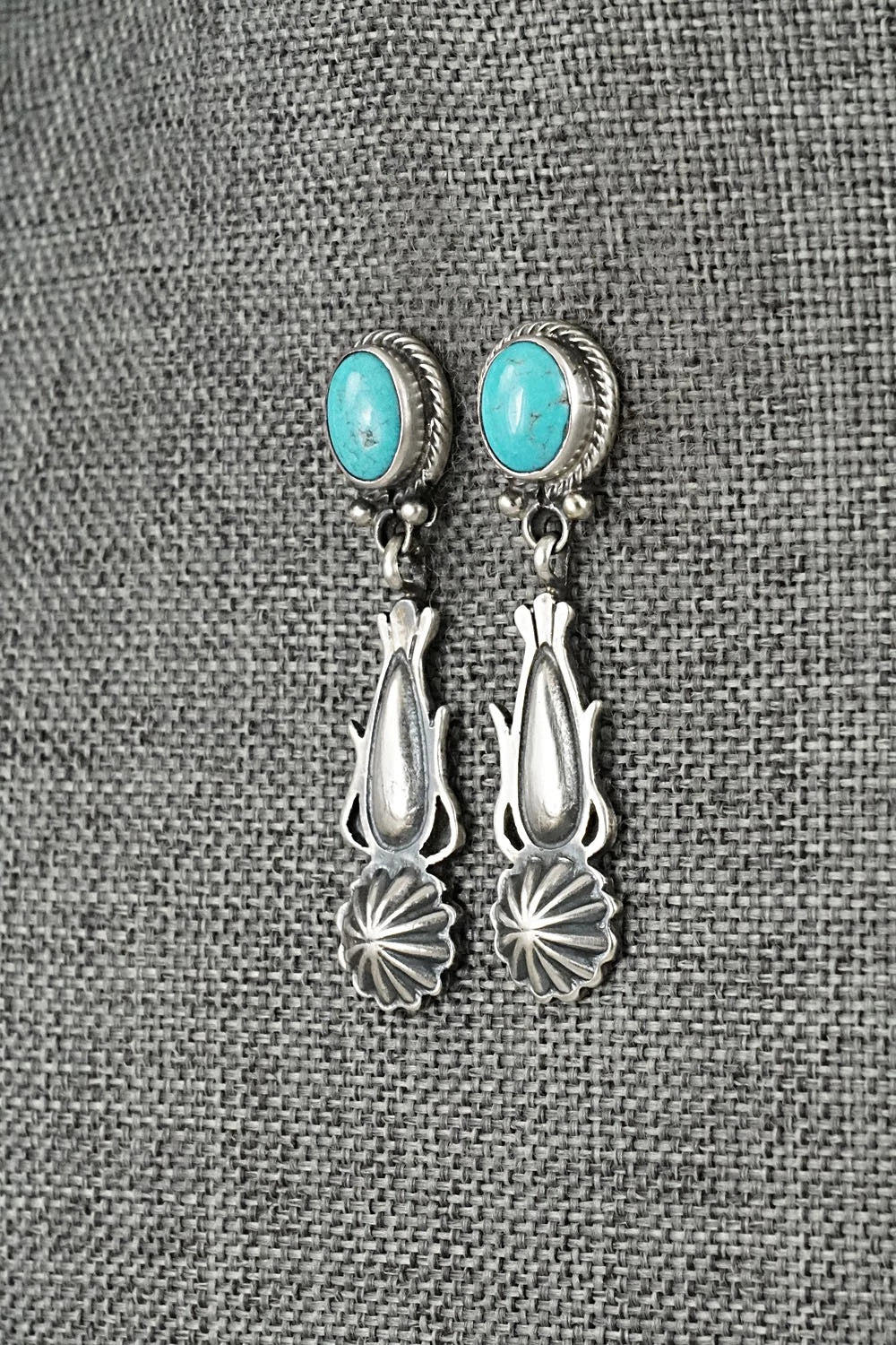 Turquoise & Sterling Silver Earrings - Verley Betone