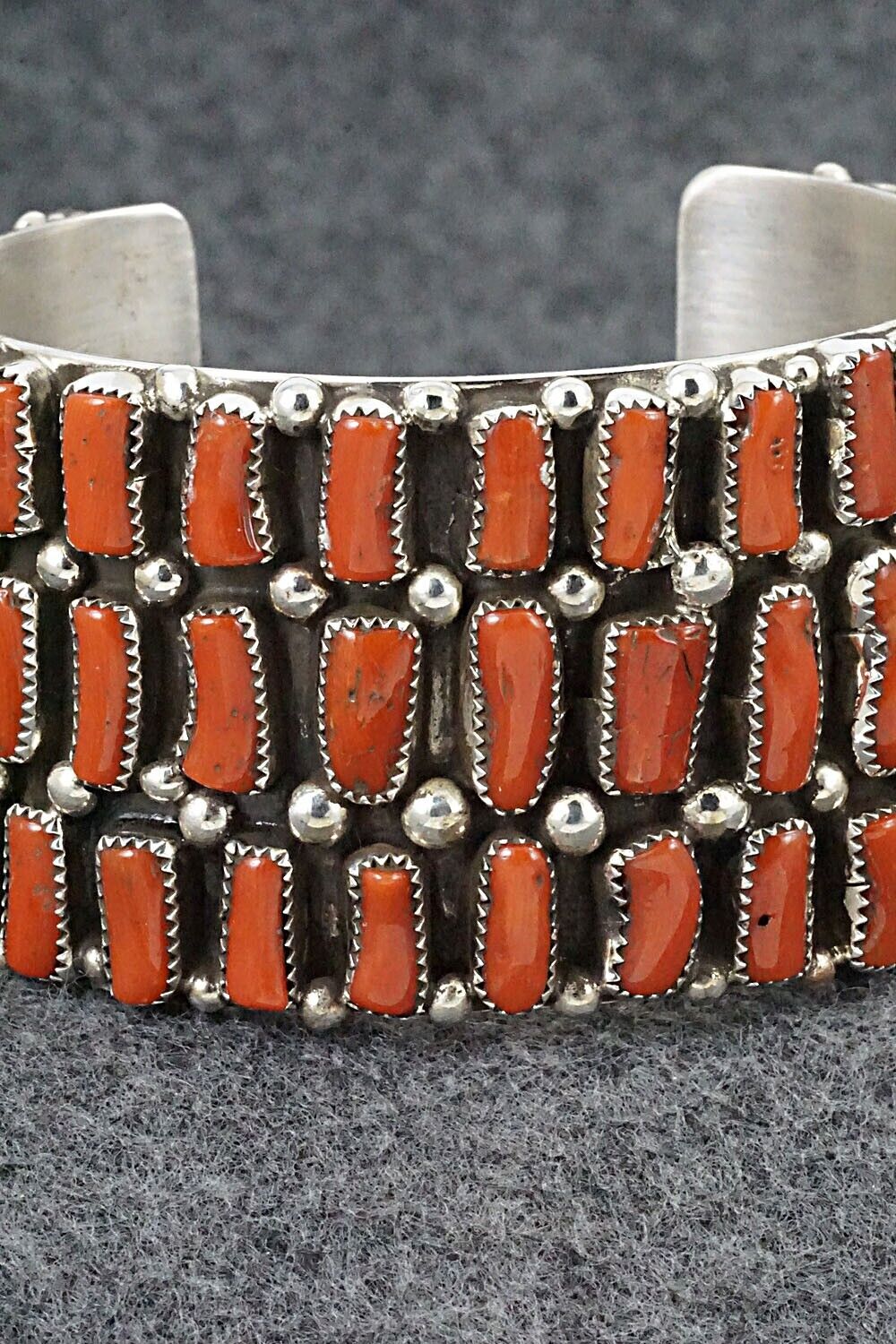 Coral & Sterling Silver Bracelet - Darlene Begay