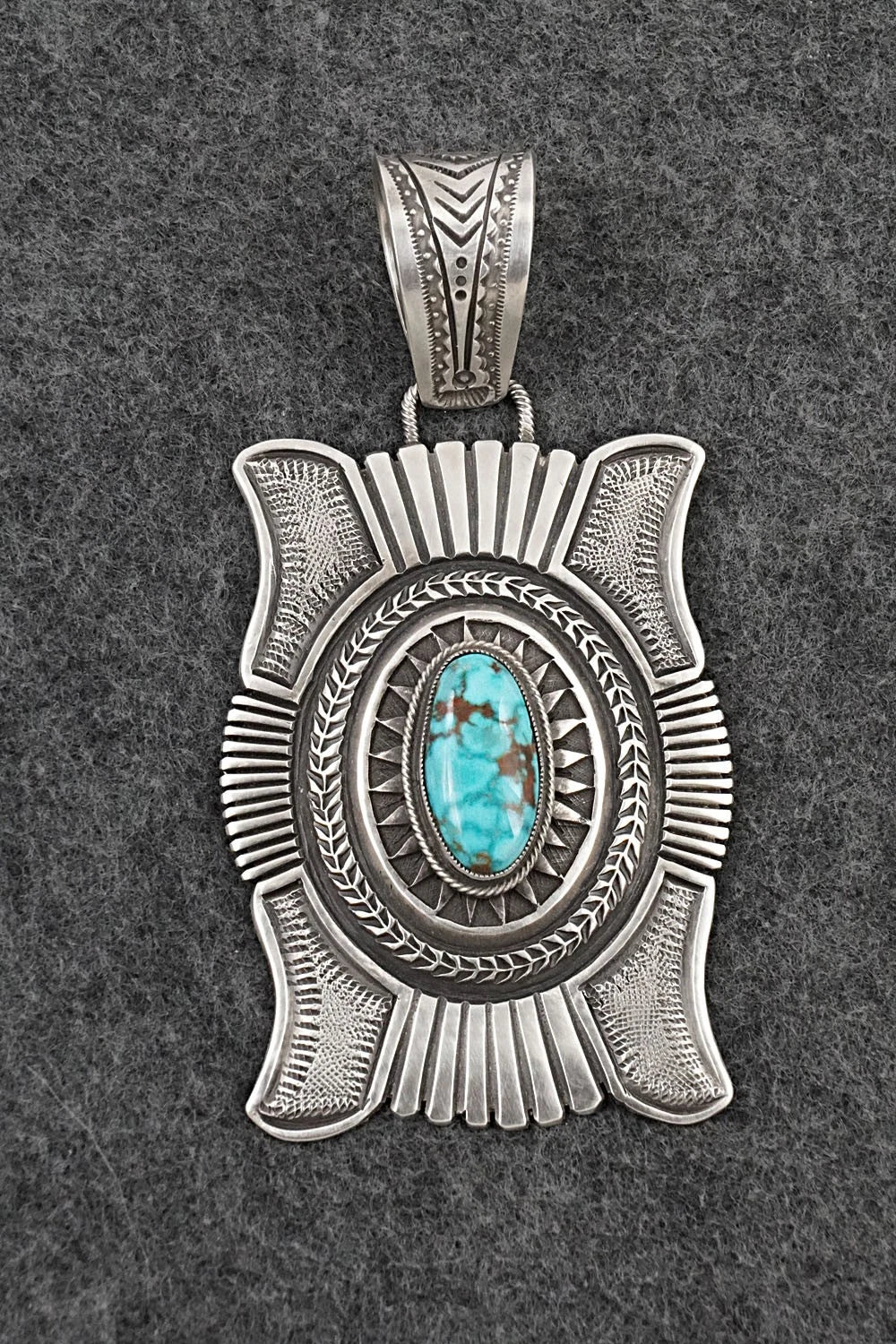 Turquoise & Sterling Silver Pendant - Calvin Martinez