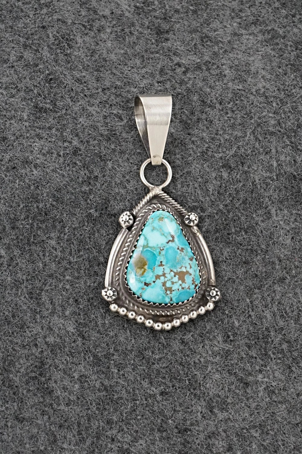 Turquoise & Sterling Silver Pendant - Leslie Nez