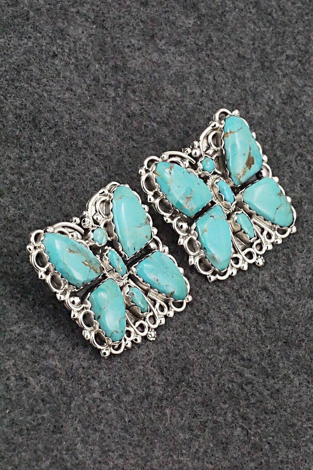 Turquoise and Sterling Silver Earrings - Zeita Begay