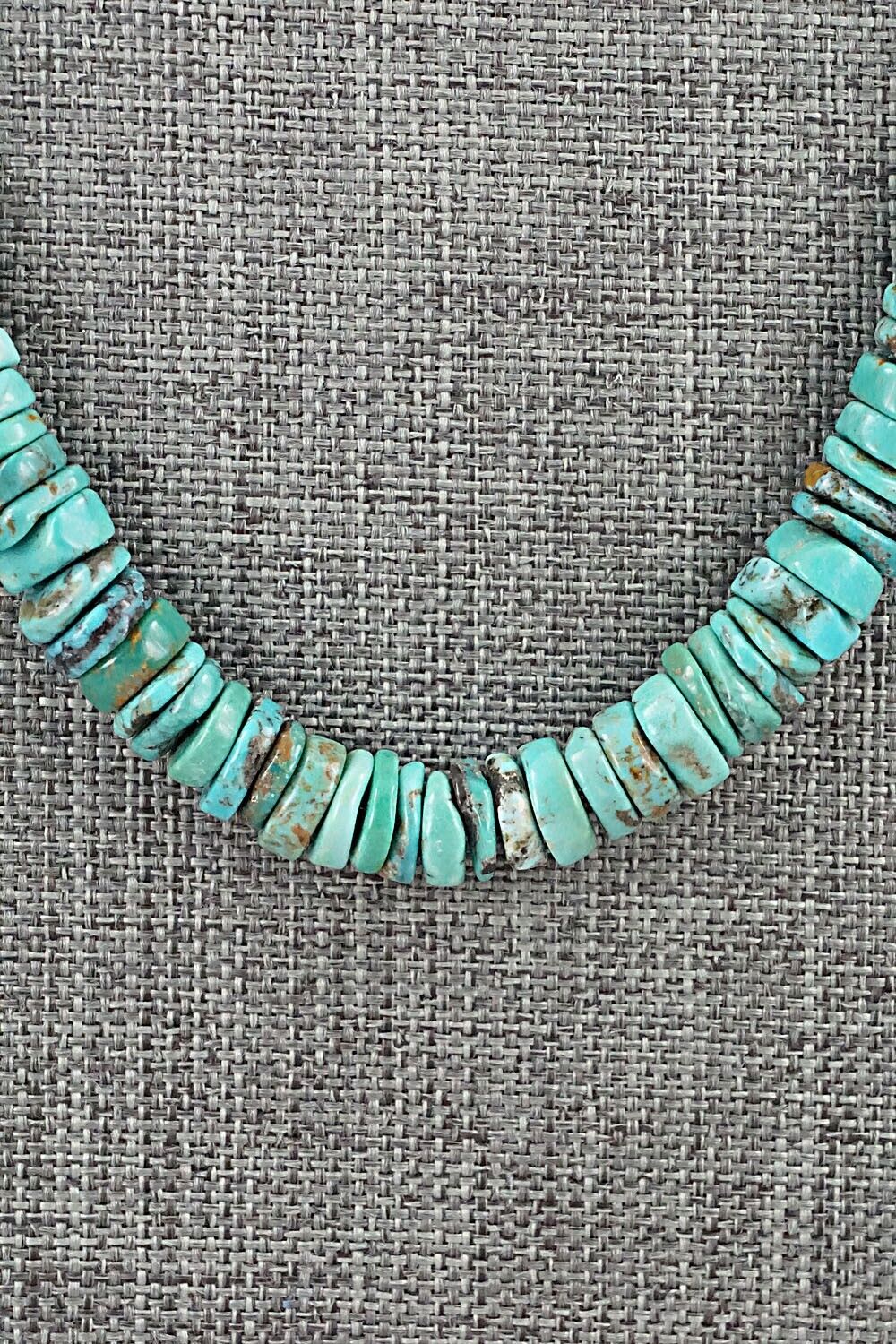 Turquoise & Sterling Silver Necklace 18" - Doreen Jake