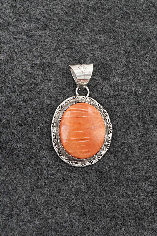 Spiny Oyster & Sterling Silver Pendant - Ernest Hawthorne