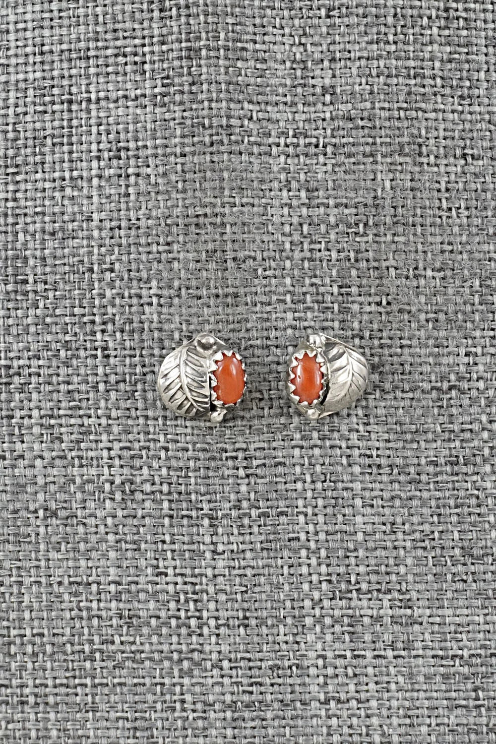 Coral & Sterling Silver Earrings - Roselene Joe