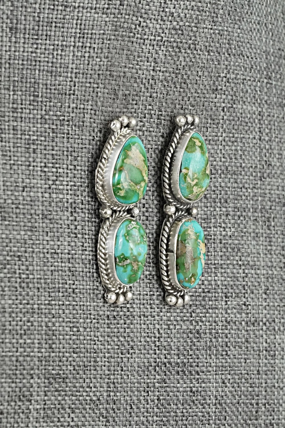 Turquoise & Sterling Silver Earrings - Rena Begay