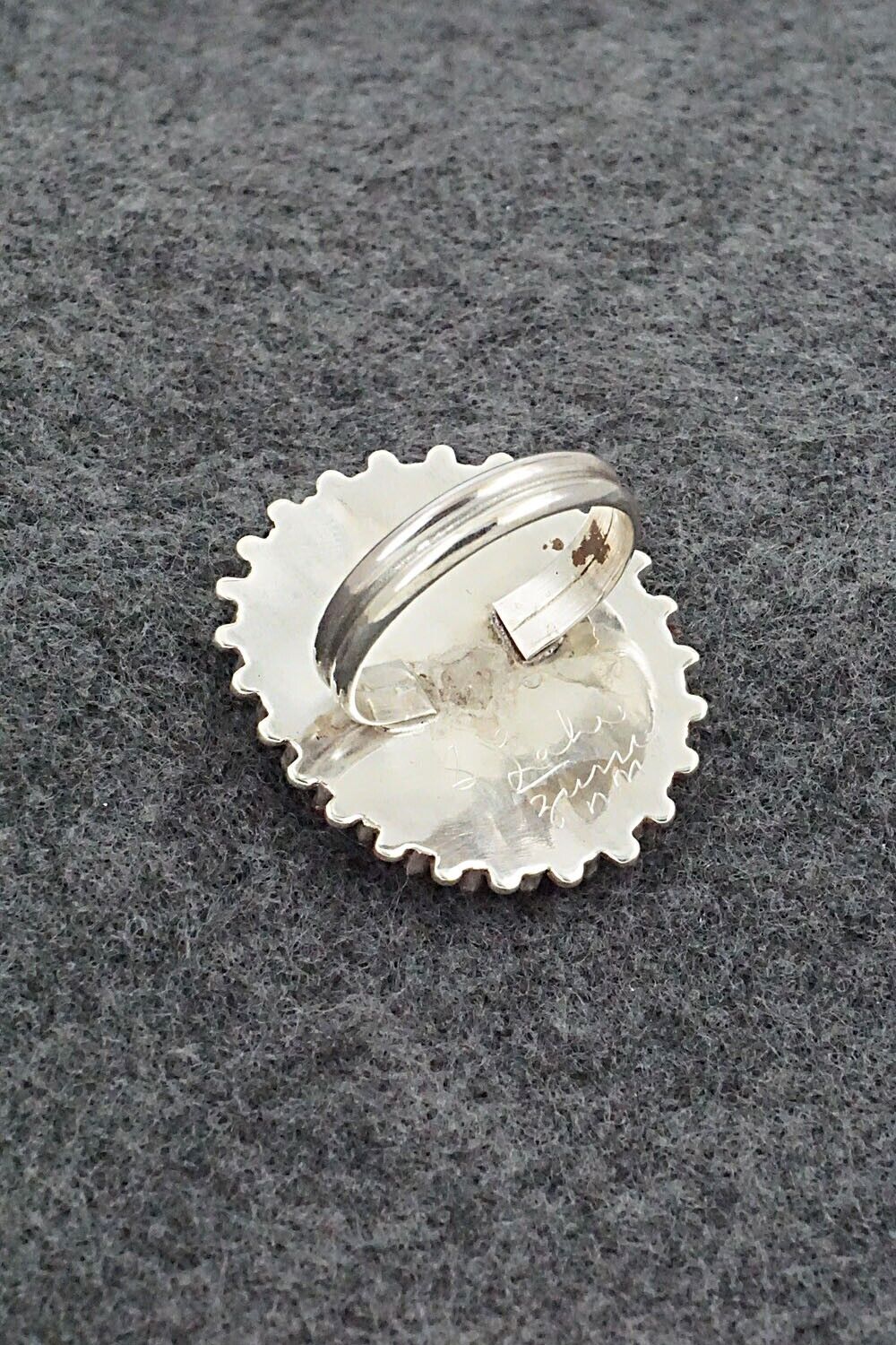 Coral & Sterling Silver Ring - Shirley Lahri - Size 7.5