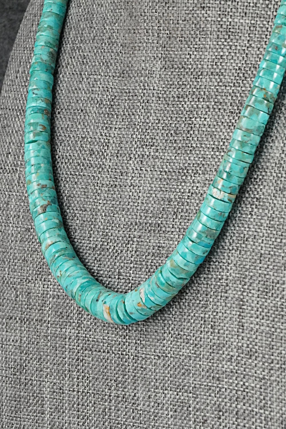 Turquoise & Sterling Silver Necklace 18" - Doreen Jake