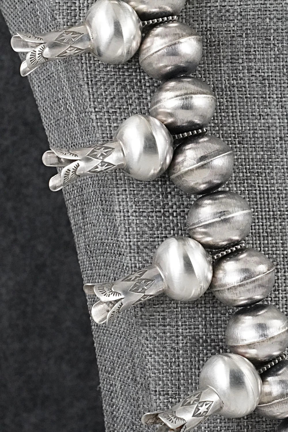 Turquoise & Sterling Silver Squash Blossom Necklace - Chris Hale