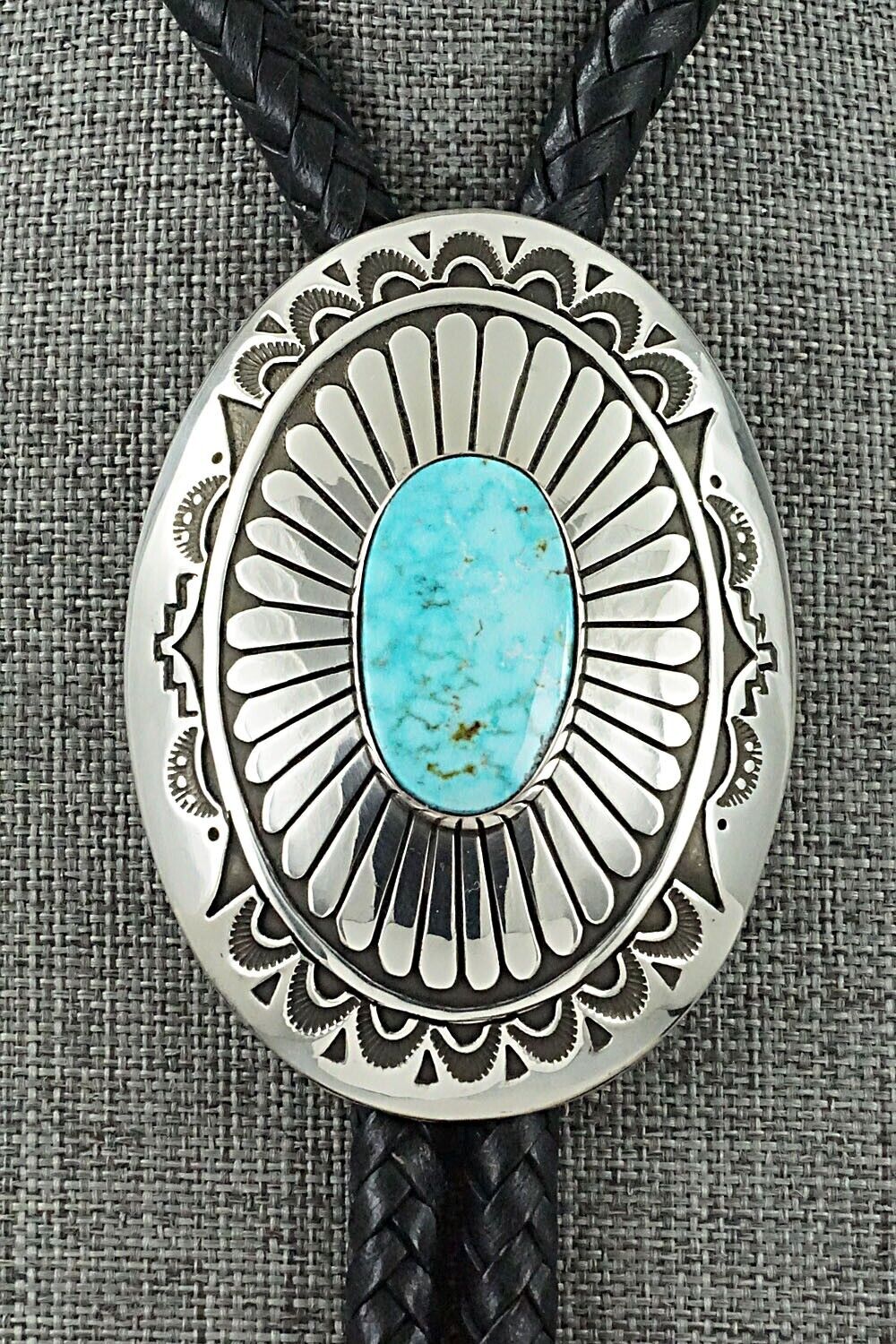 Turquoise & Sterling Silver Bolo Tie - Charlie John