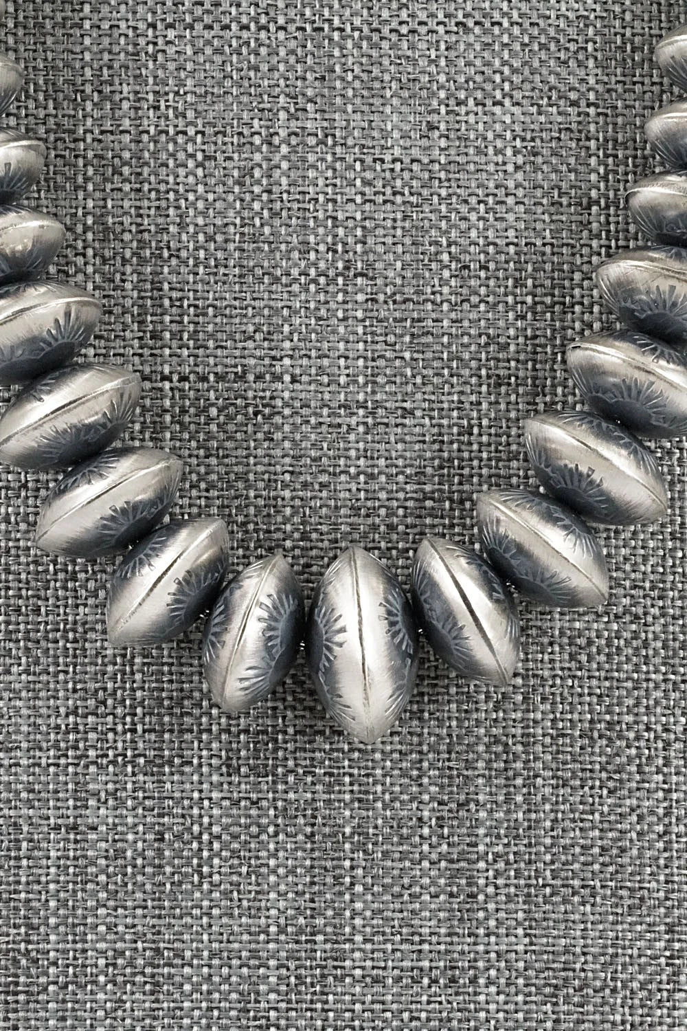 Sterling Silver Navajo Pearl Necklace and Earrings Set - Angeline Miller