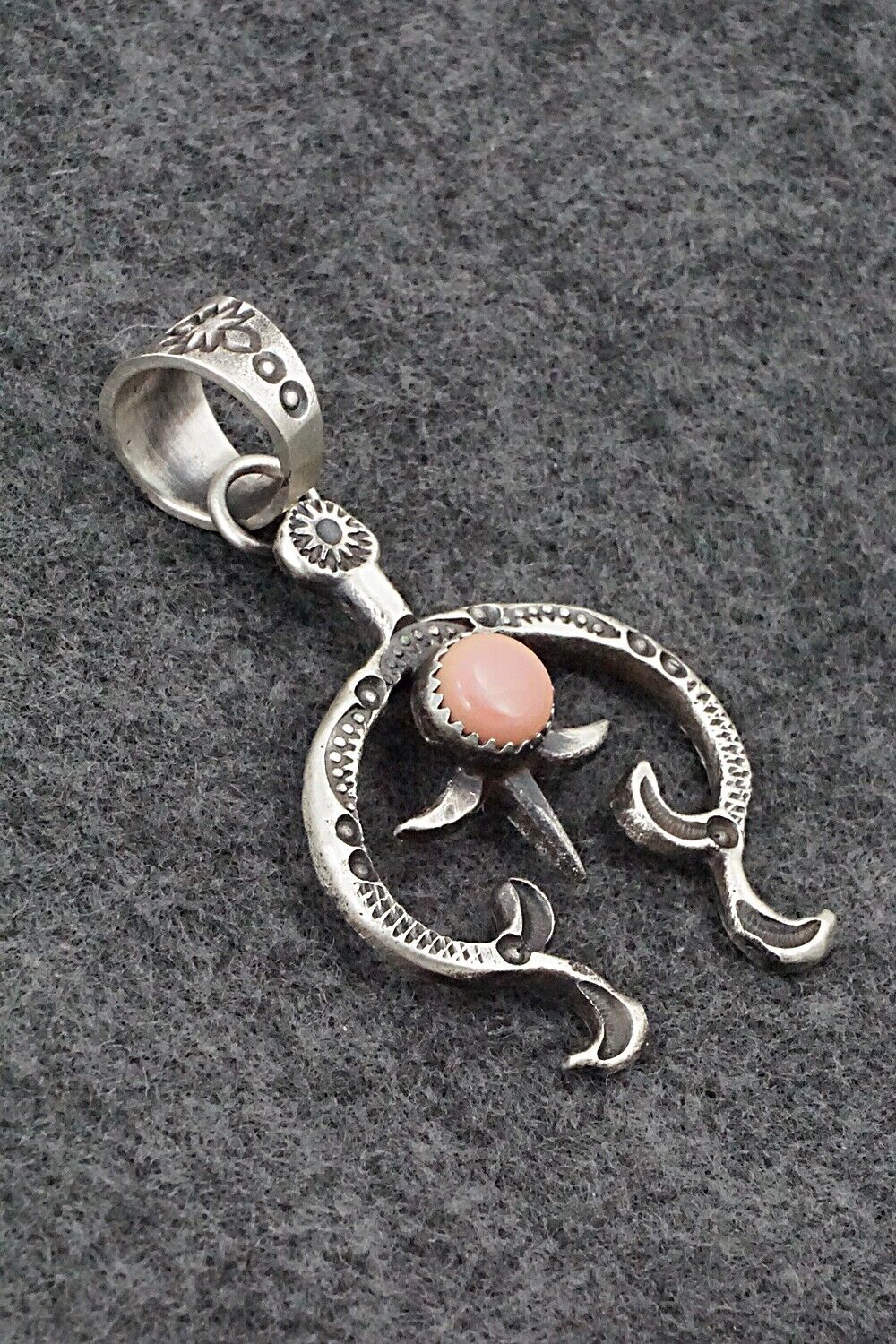 Pink Conch Shell & Sterling Silver Pendant - Kevin Billah