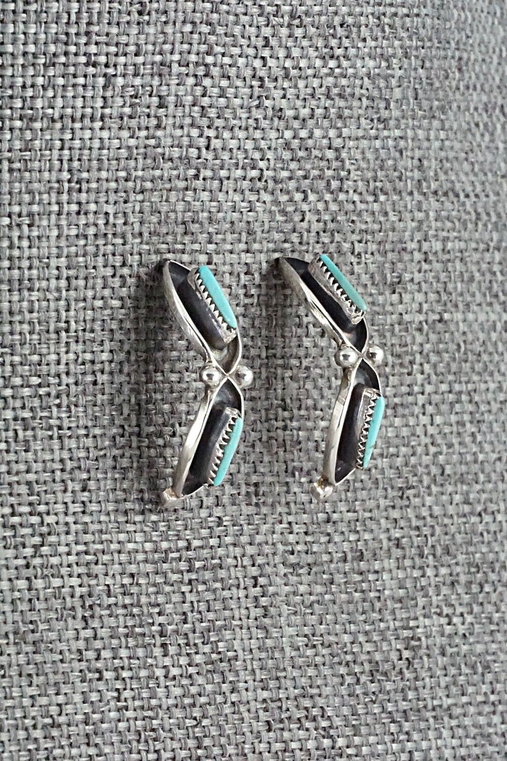 Turquoise & Sterling Silver Earrings - Fernando Othole