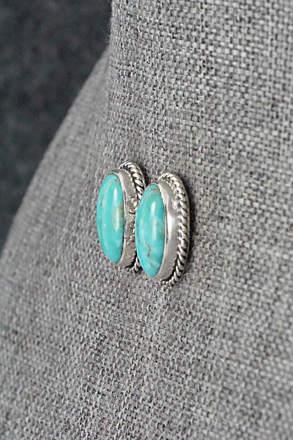 Turquoise & Sterling Silver Earrings - Marco Begaye