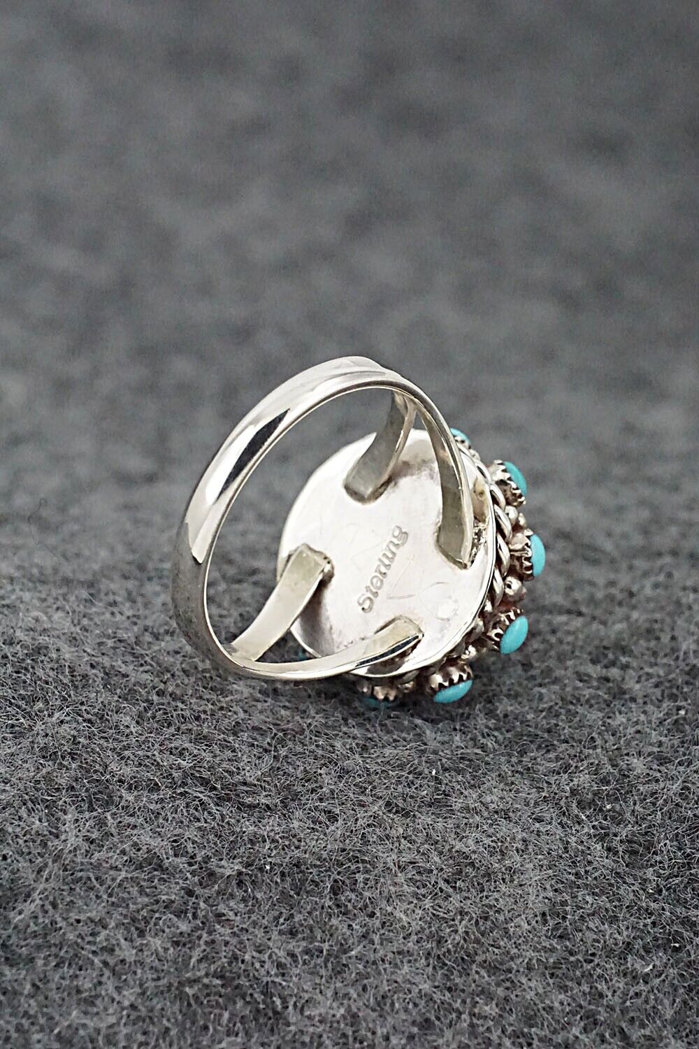 Turquoise & Sterling Silver Ring - Dickie Charlie - Size 7.75