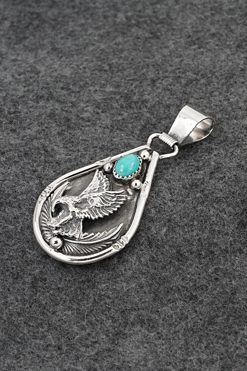 Turquoise & Sterling Silver Pendant - Darrell Morgan