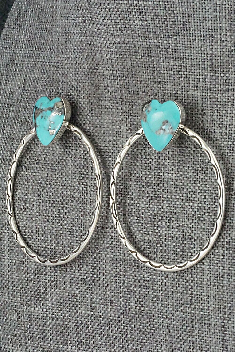 Turquoise & Sterling Silver Earrings - Sarah Yazzie