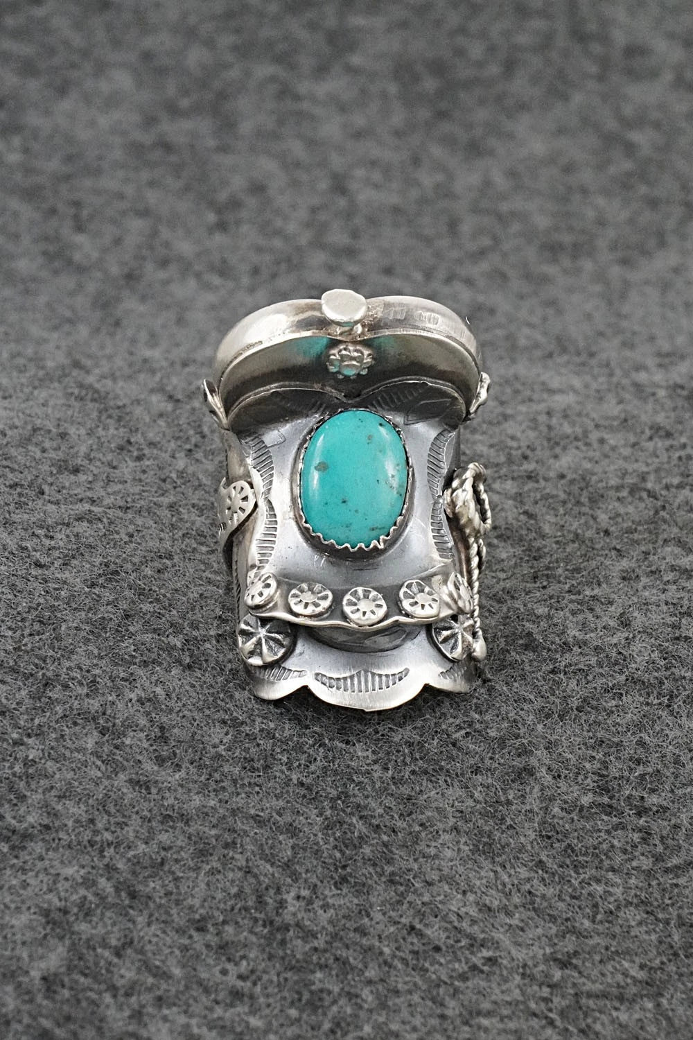 Turquoise & Sterling Silver Ring - Tim Yazzie - Size 7.5