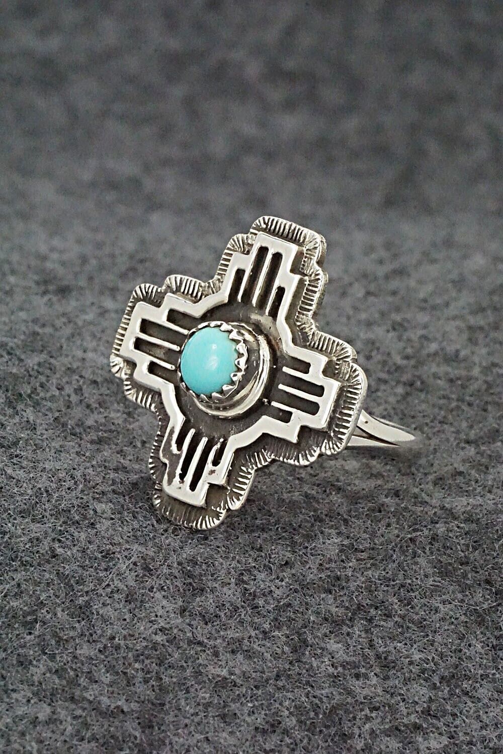 Turquoise and Sterling Silver Ring - Letricia Largo - Size 8