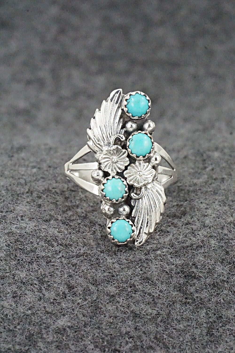 Turquoise & Sterling Silver Ring - Jerryson Henio - Size 9