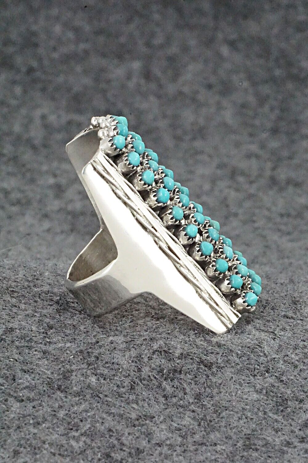 Turquoise & Sterling Silver Ring - Stephen Haloo - Size 8