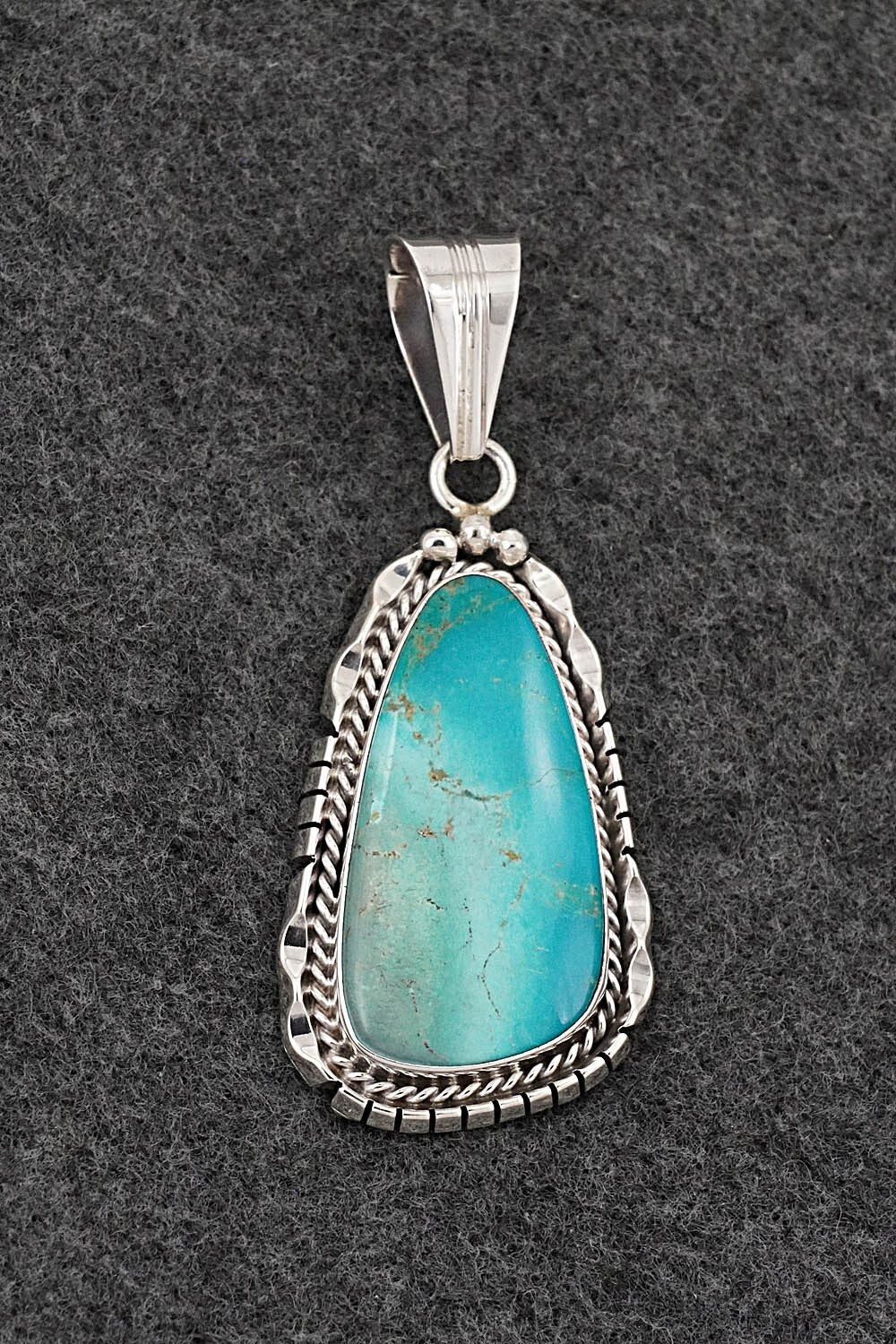Turquoise & Sterling Silver Pendant - Samuel Yellowhair