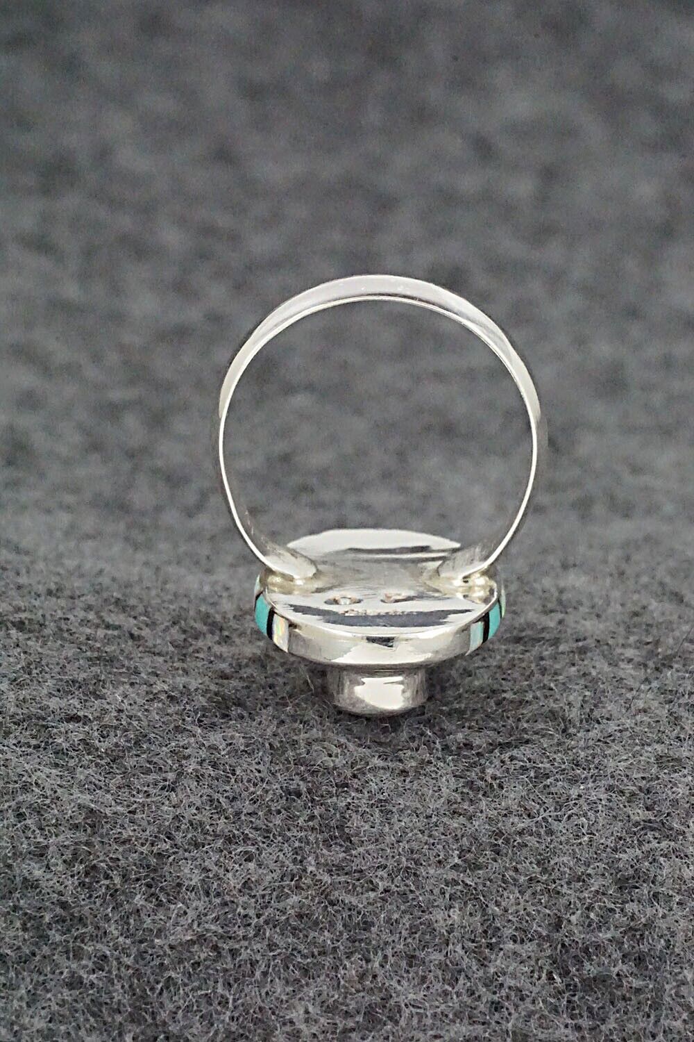 Turquoise, Onyx, Opalite & Sterling Silver Ring - Ophelia Panteah - Sz. 8