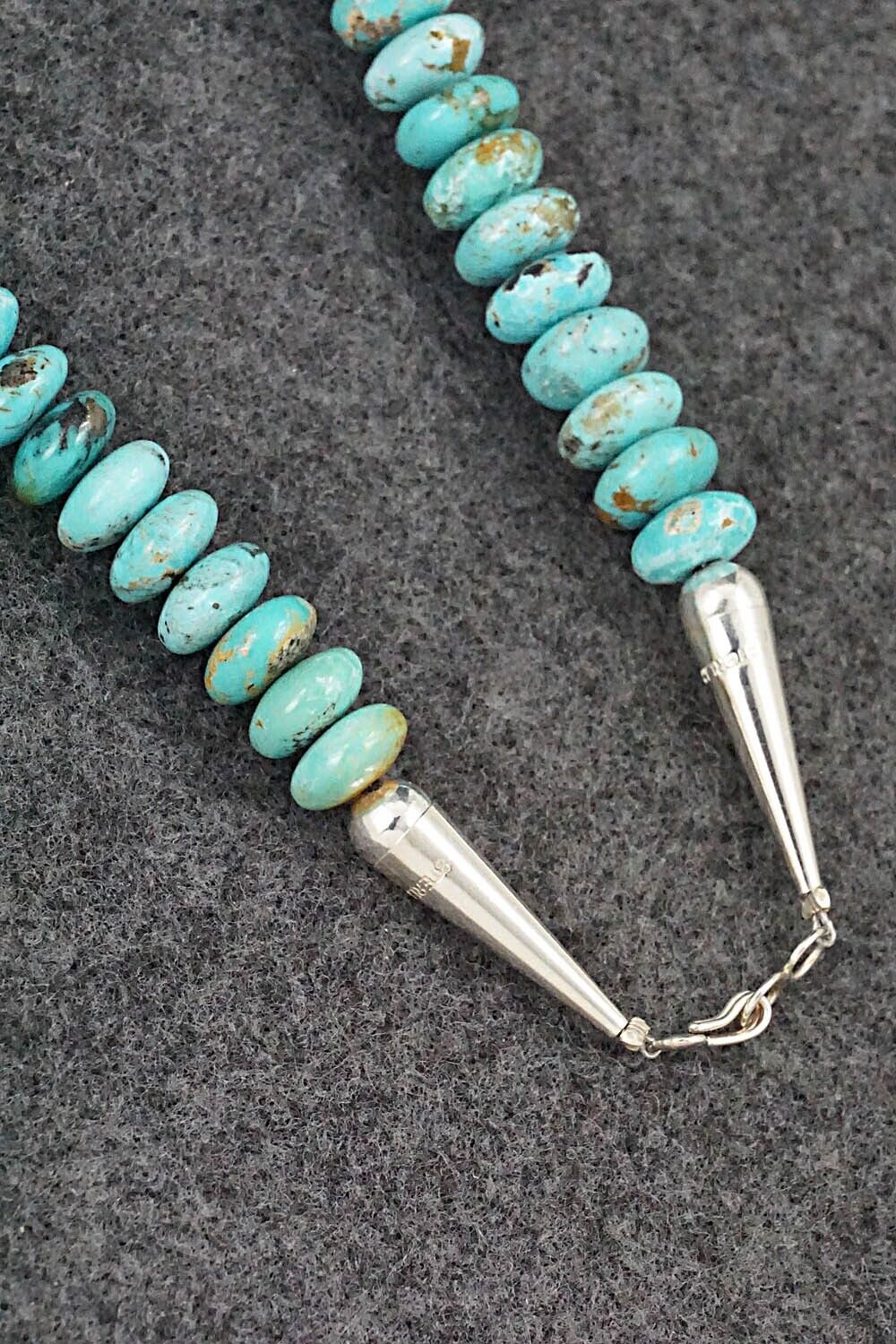 Turquoise & Sterling Silver Necklace 19" - Doreen Jake