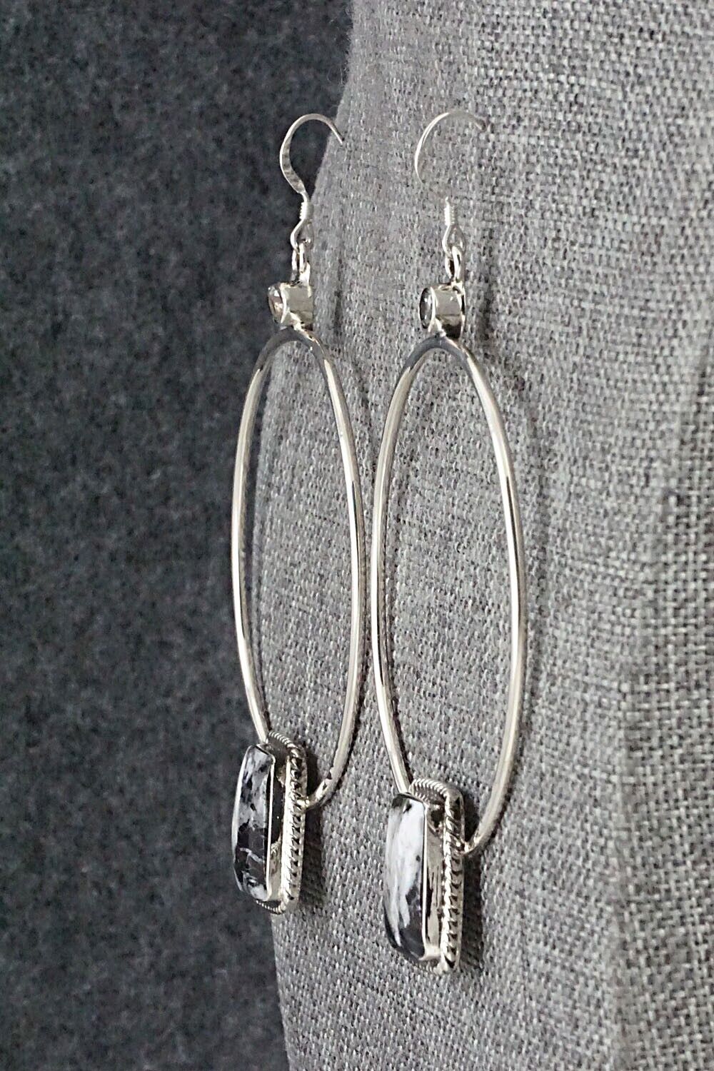 White Buffalo & Sterling Silver Earrings - Lucinda Sardo