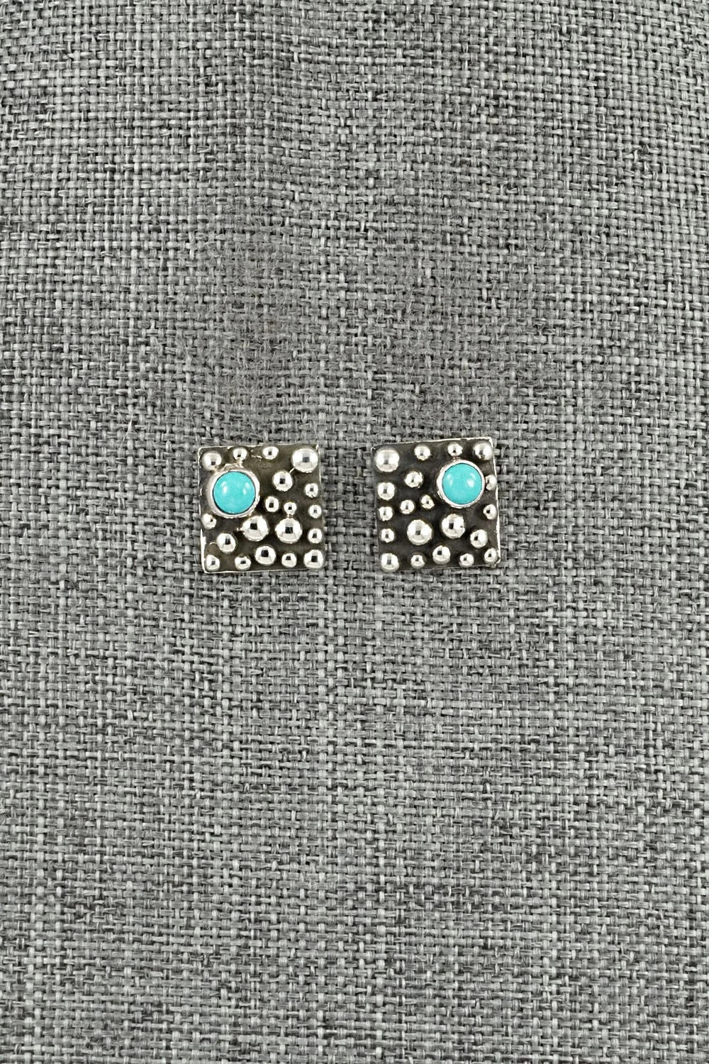Turquoise & Sterling Silver Earrings - Raymond Coriz
