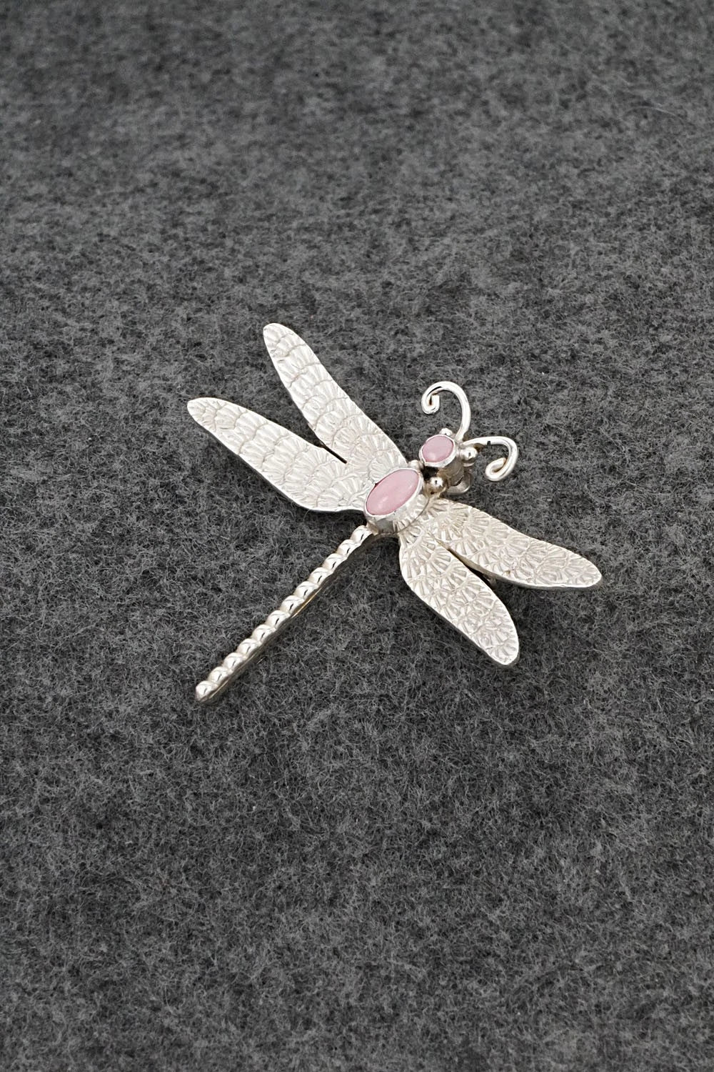 Pink Conch & Sterling Silver Pendant/Pin - Lee Charley