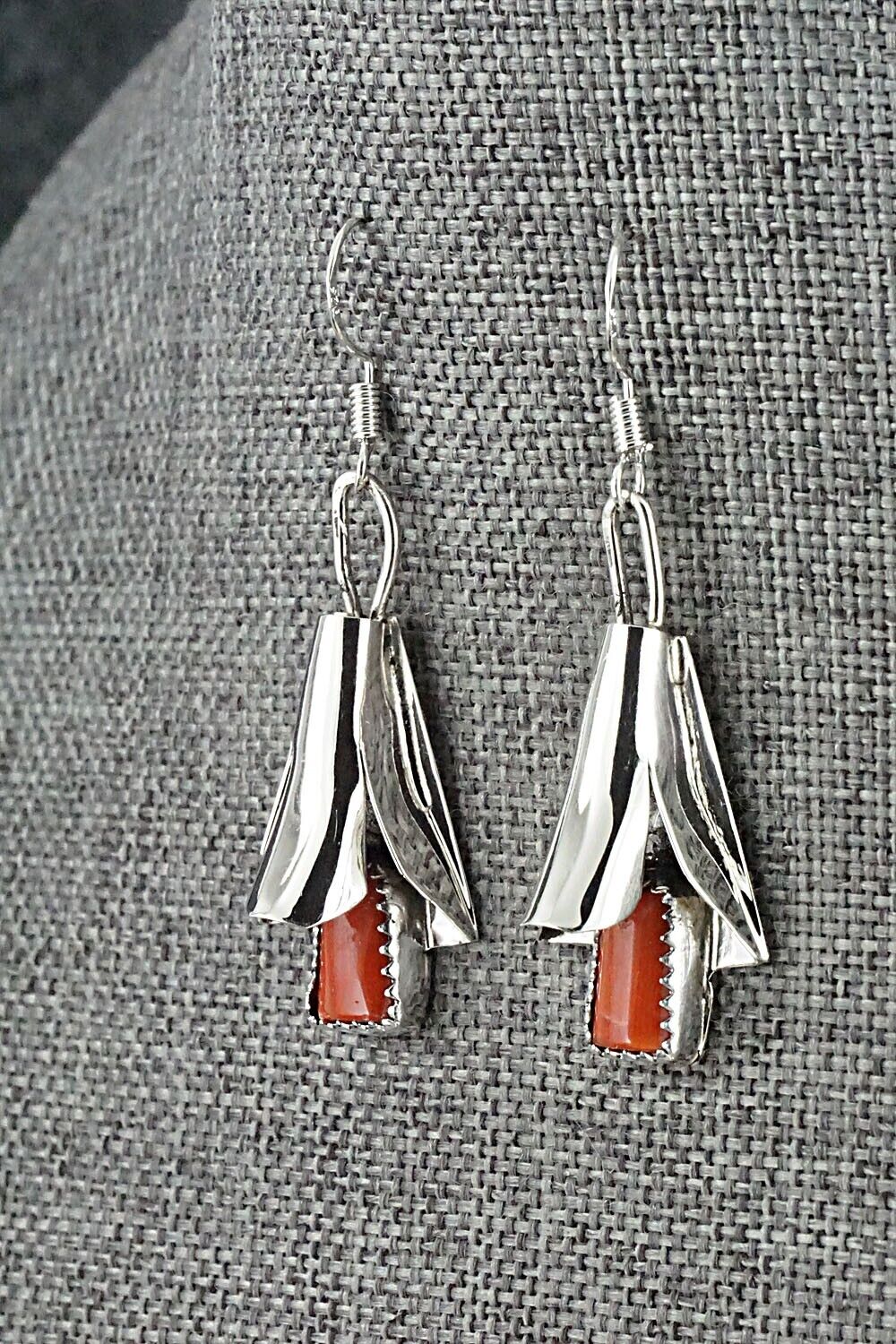Turquoise, Coral & Sterling Silver Squash Blossom Set - Louise Yazzie