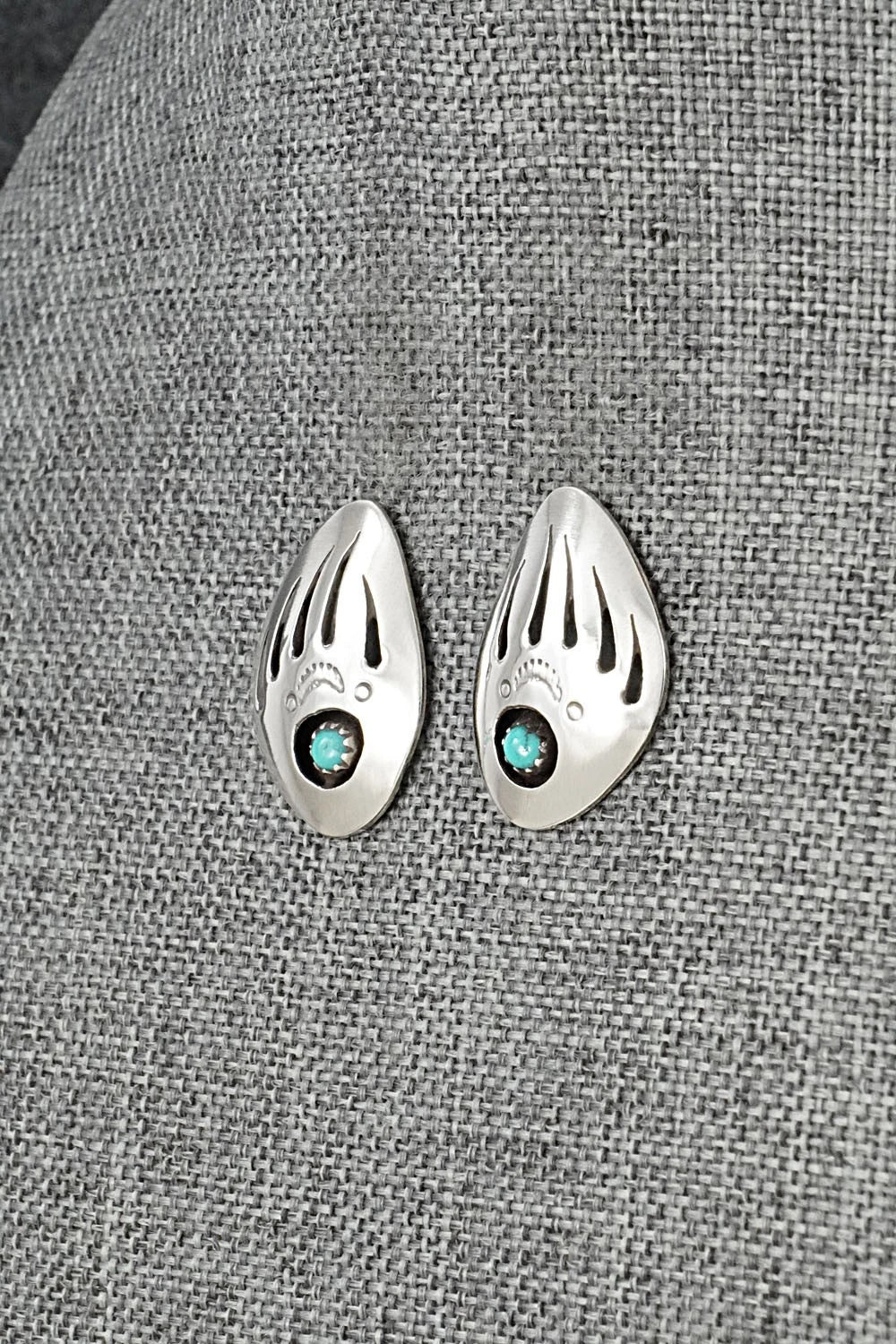 Turquoise & Sterling Silver Earrings - Ervin Begay