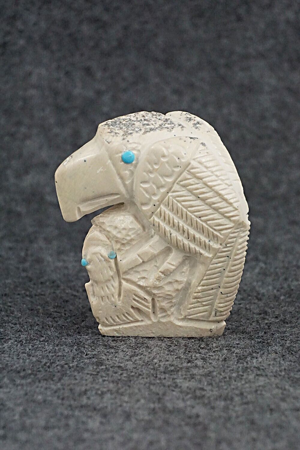 Eagle and Fish Zuni Fetish Carving - Carlton Kaamasee