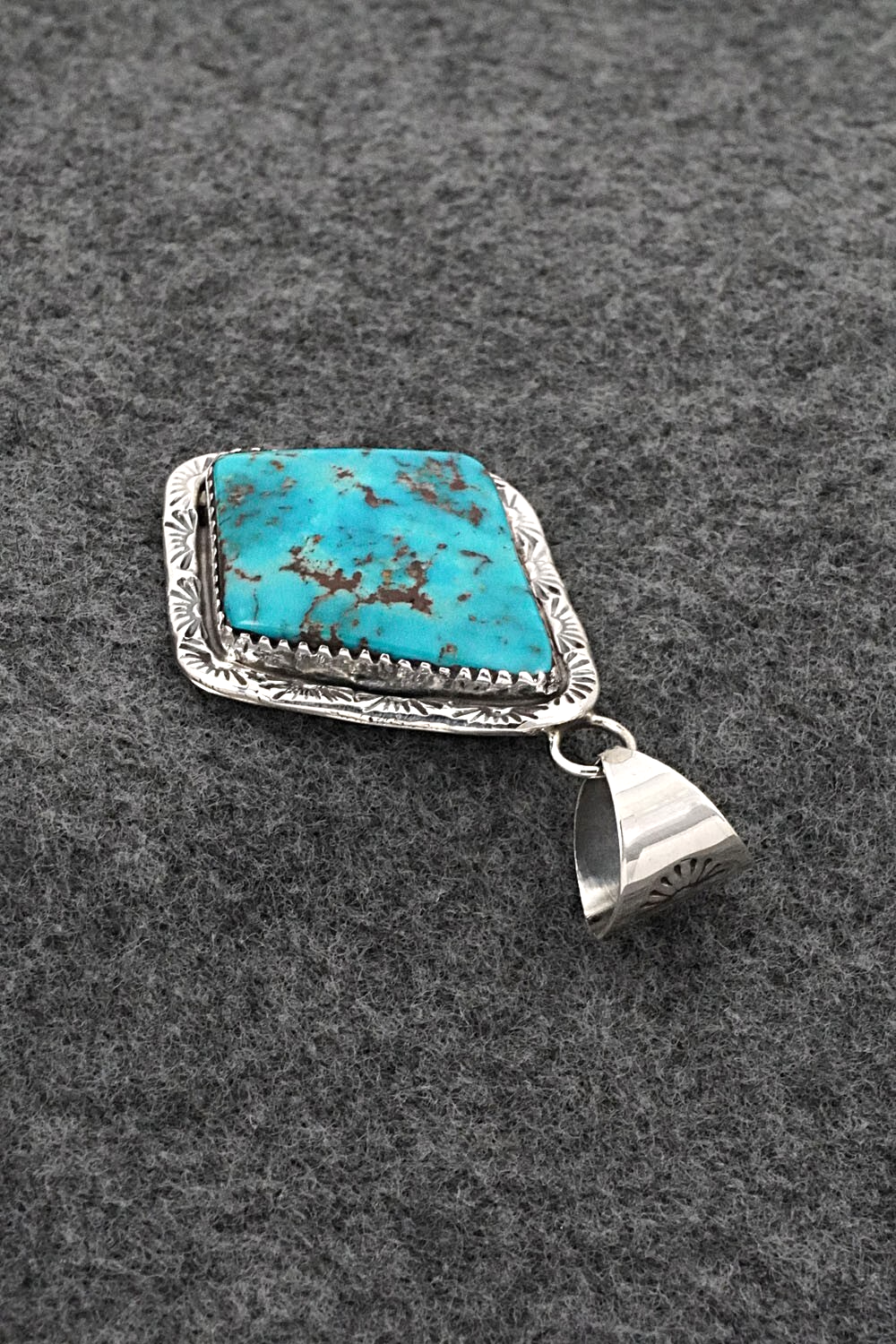Turquoise & Sterling Silver Pendant - Ernest Hawthorne