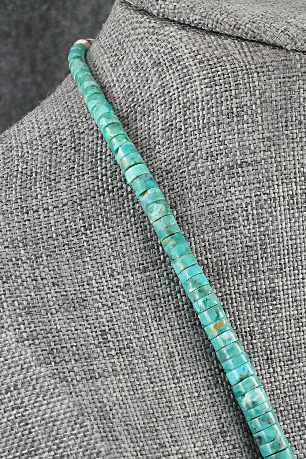 Turquoise & Sterling Silver Necklace 18" - Doreen Jake