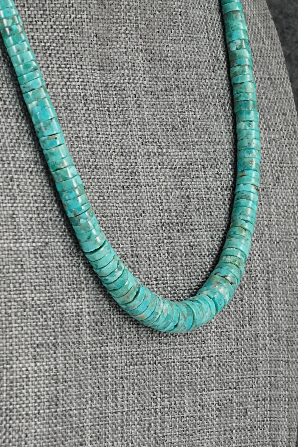 Turquoise & Sterling Silver Necklace 18" - Doreen Jake
