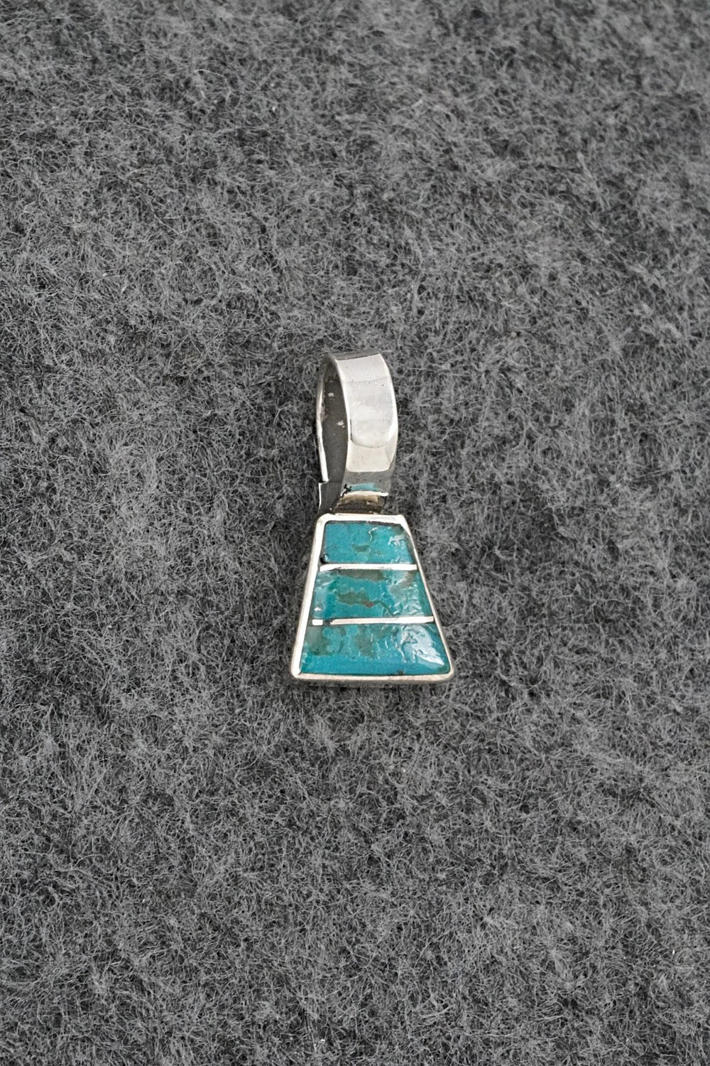 Turquoise & Sterling Silver Inlay Pendant - Michelle Haloo