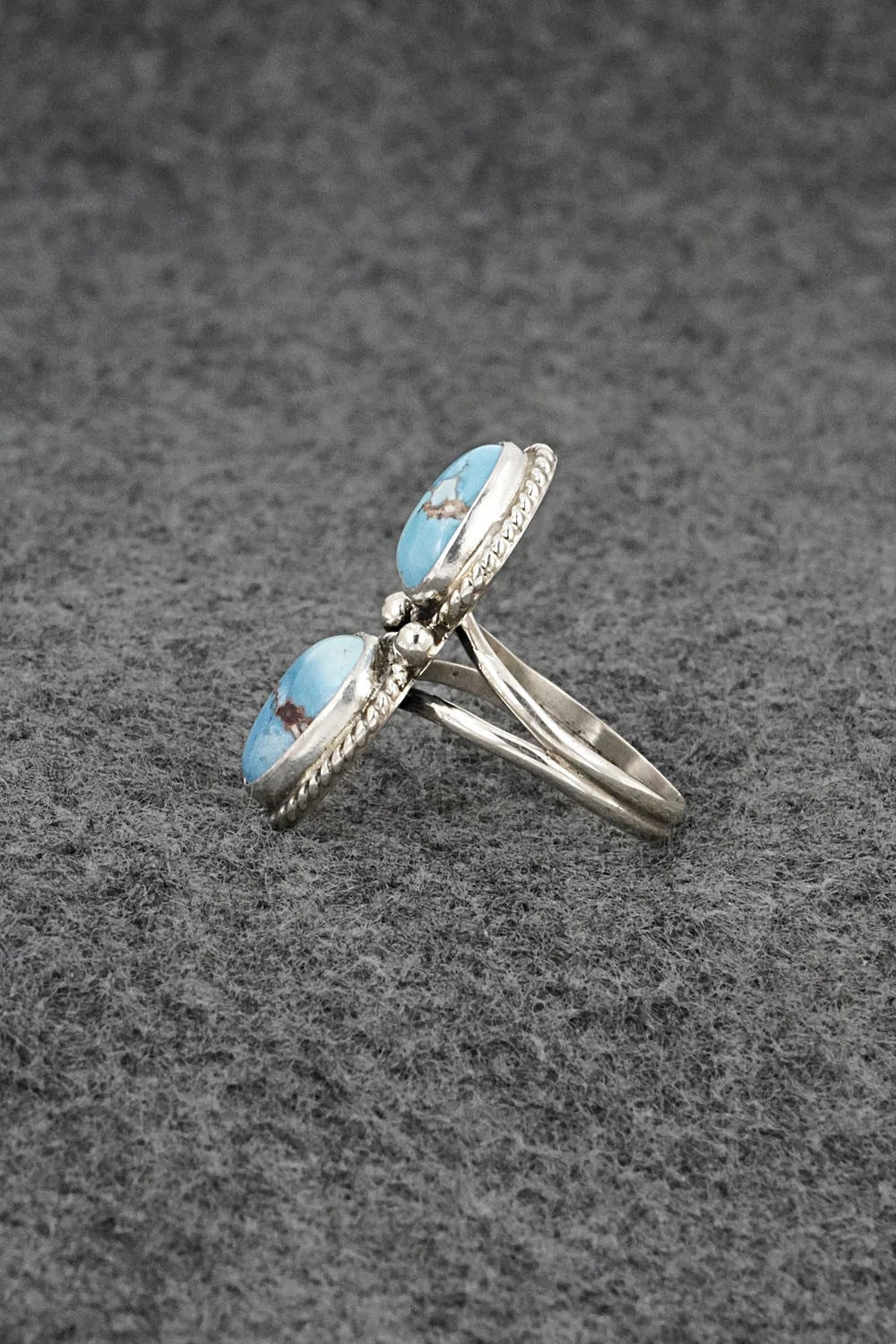 Turquoise & Sterling Silver Ring - Eugene Gruber - Size 8
