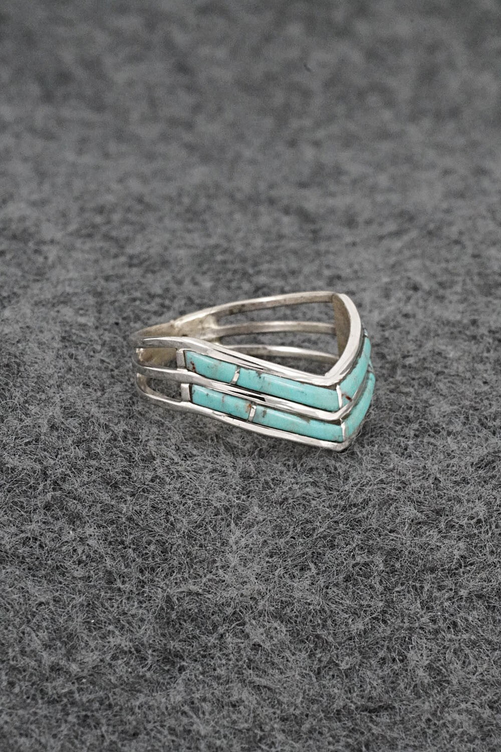 Turquoise & Sterling Silver Ring - Andrew Enrico - Size 7.5