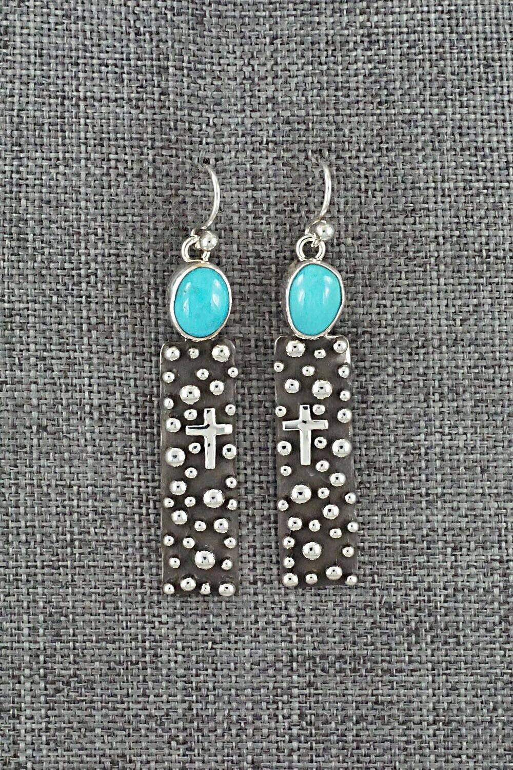 Turquoise & Sterling Silver Earrings - Raymond Coriz