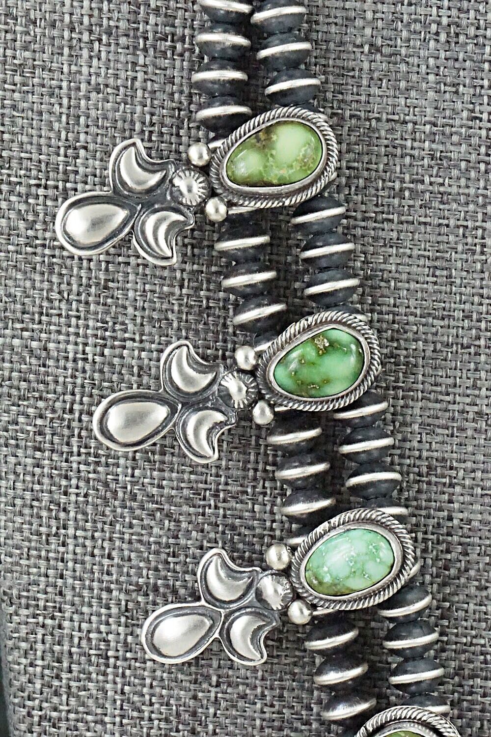 Turquoise & Sterling Silver Squash Blossom Set - Paige Gordon