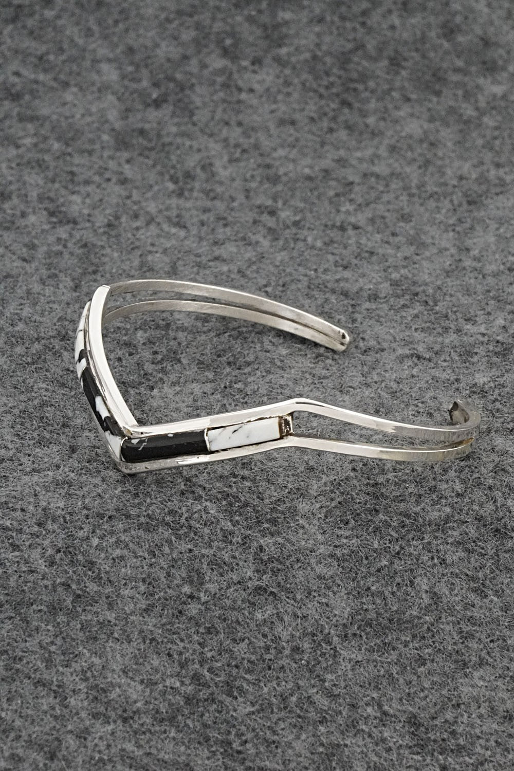 White Buffalo & Sterling Silver Inlay Bracelet - Jamie Johnson